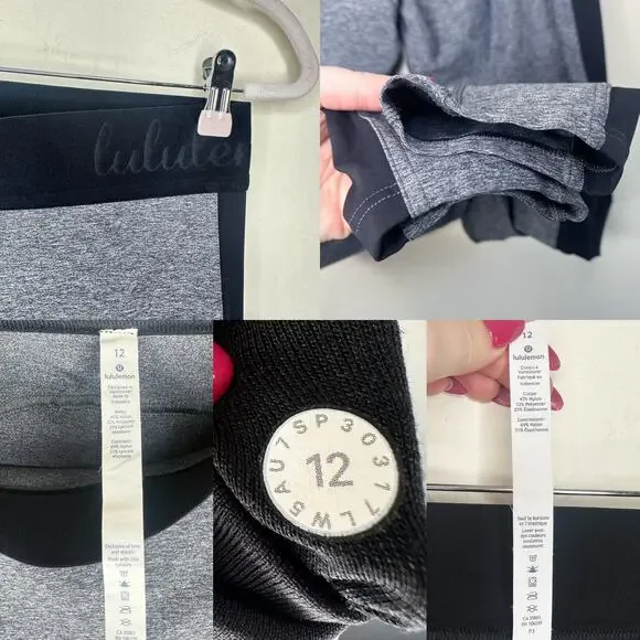 Lululemon Box It Out Tight Heathered Grey Black W5AU7S Luxtreme Leggings 12 - Picture 12 of 16